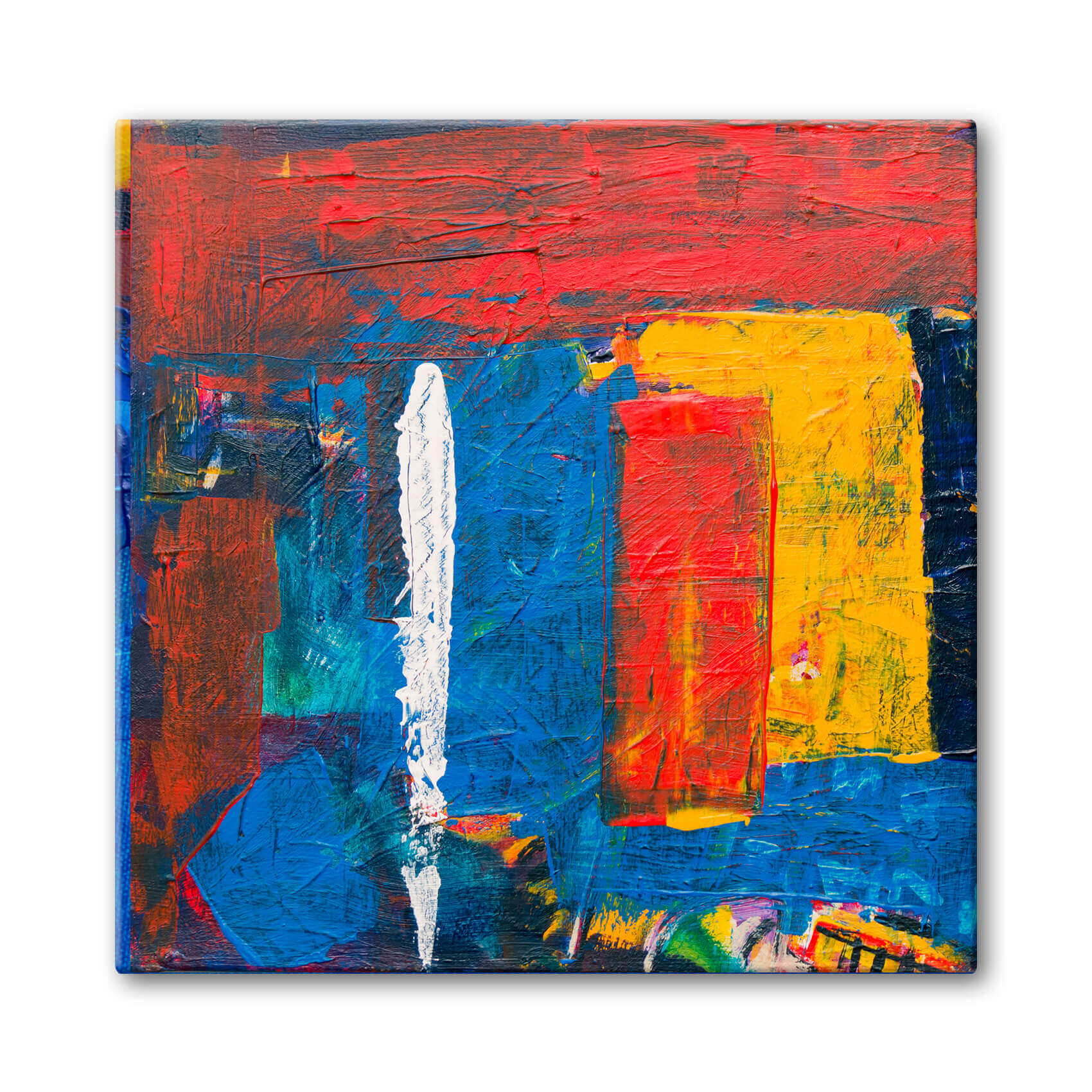 Kézzel festett absztrakt olajfestmény belső kerettel